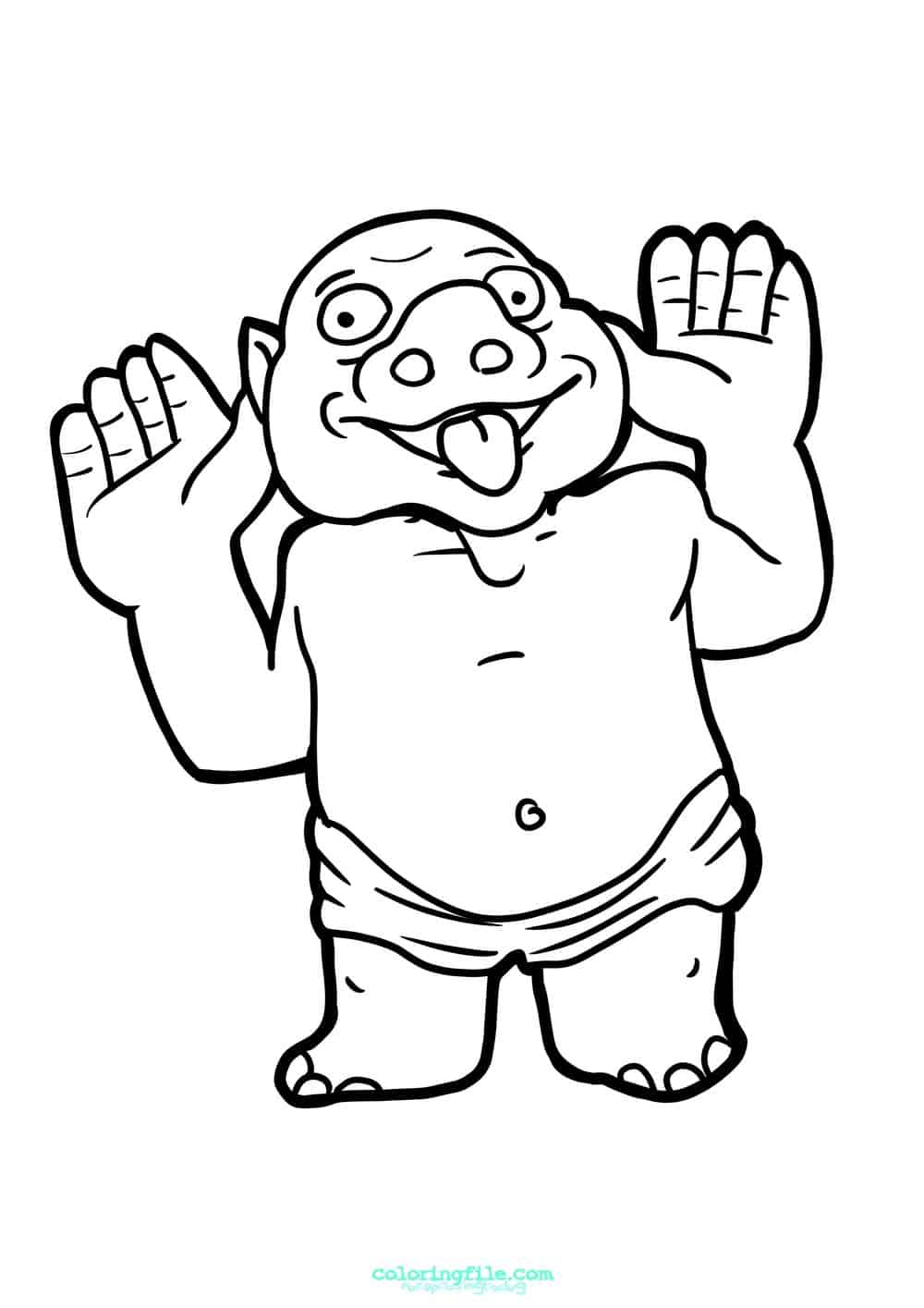 Halloween troll coloring pages