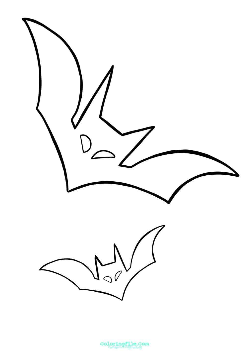 Halloween two bat coloring pages