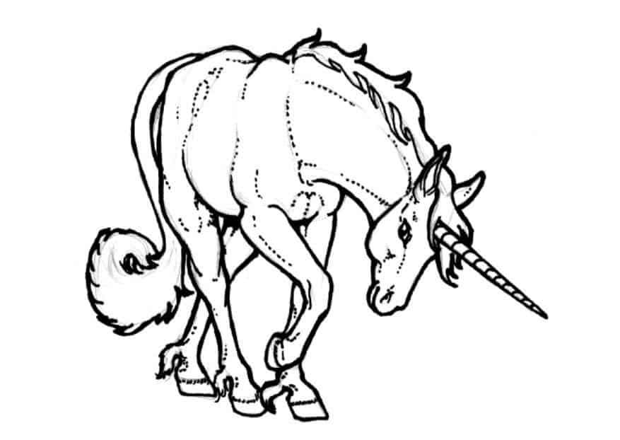 Realistic Unicorn Coloring Pages
