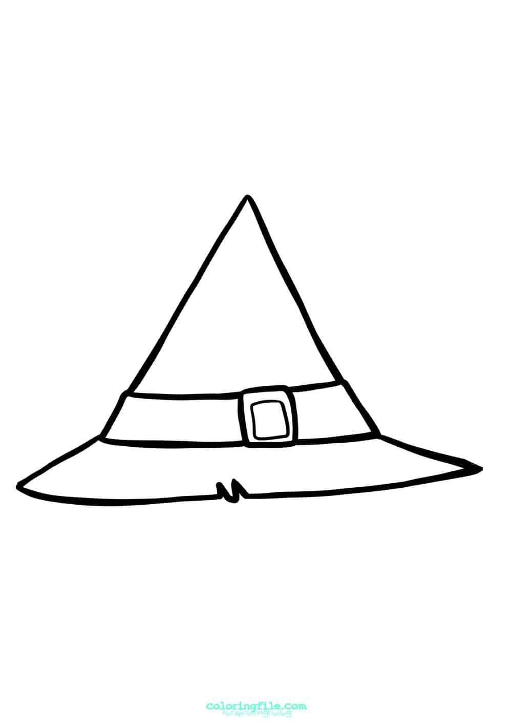 Witch hat halloween coloring pages