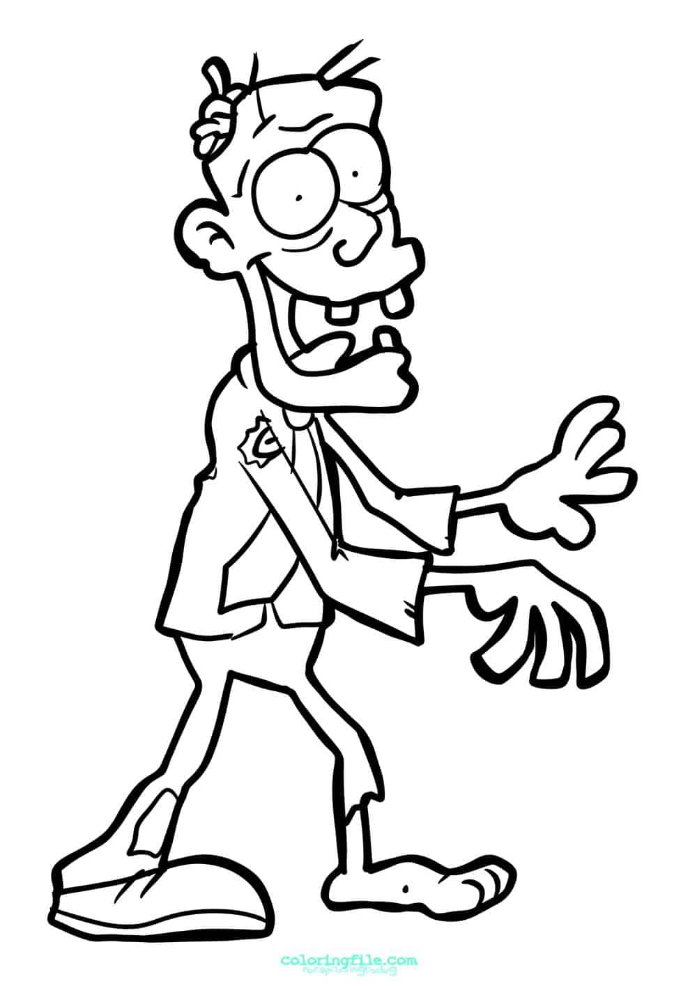 Zombie halloween coloring pages