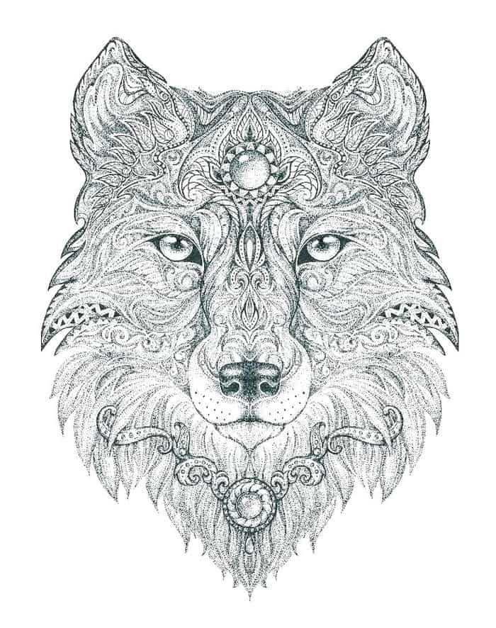 Abstract Wolf Printable Coloring Pages