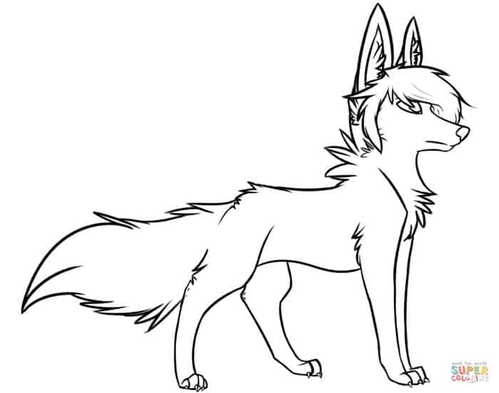 Anime Wolf Coloring Pages
