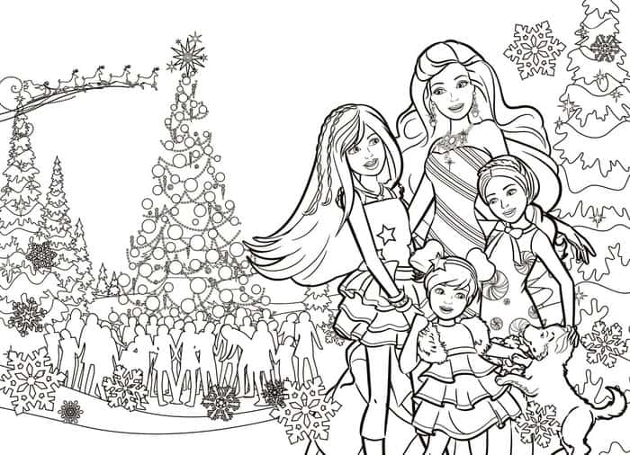 Barbie Christmas Coloring Pages