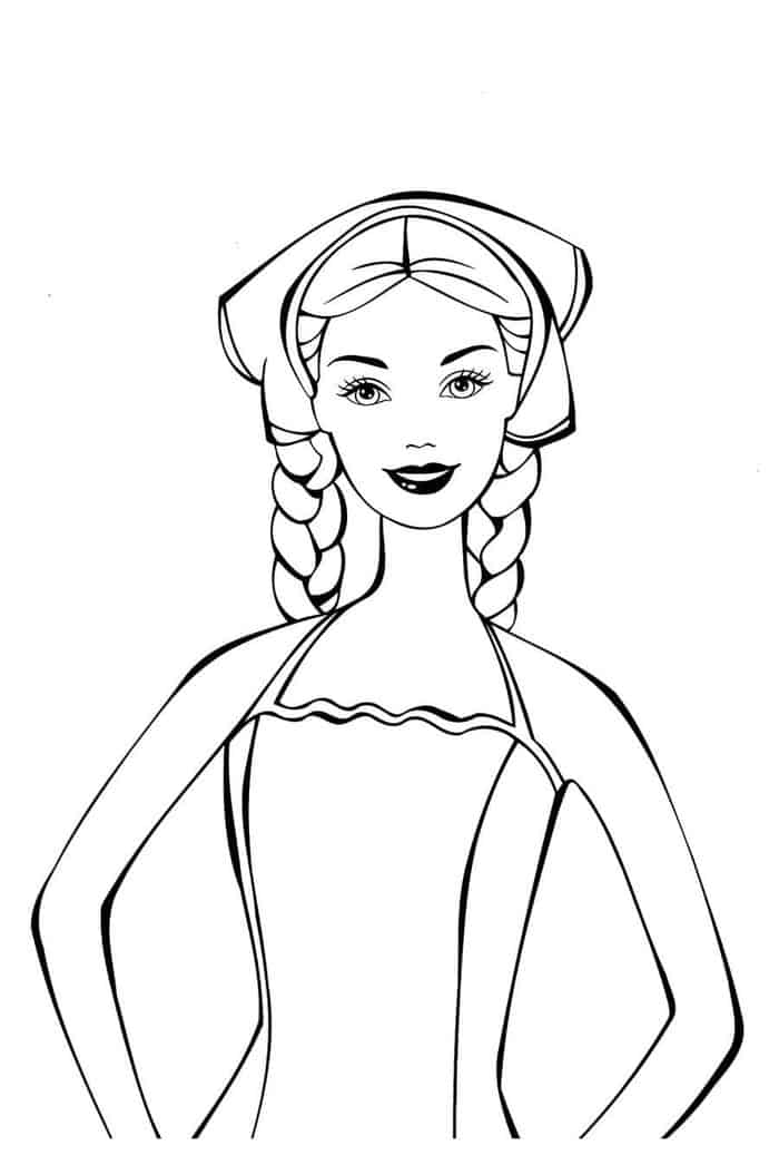 Barbie Coloring Pages Portrait