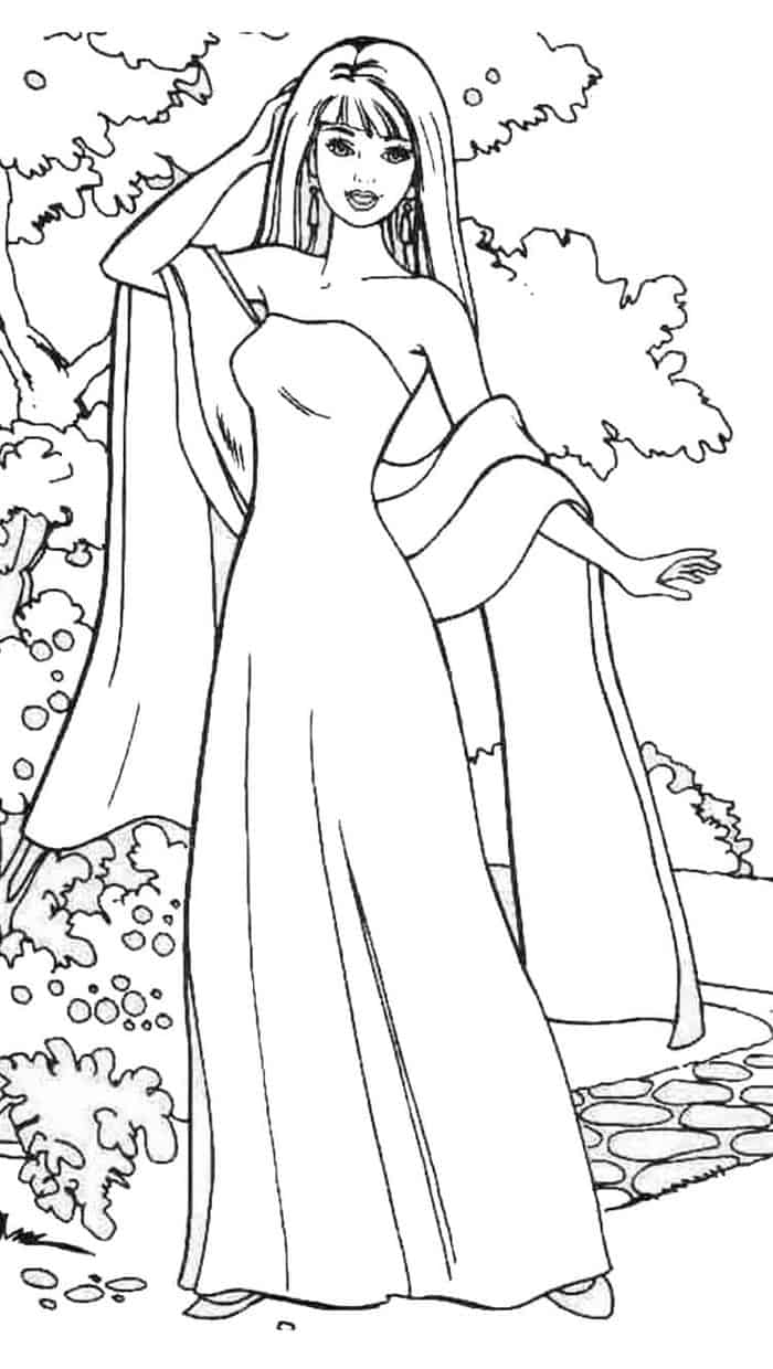 Barbie Dress Coloring Pages