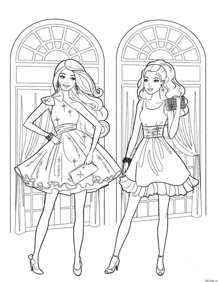 Barbie Dresses Coloring Pages