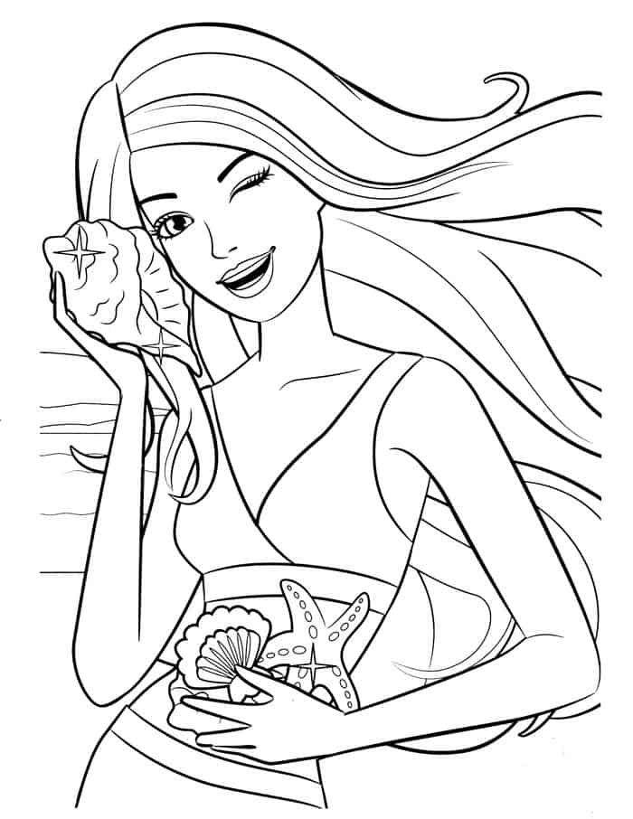 Barbie Face Coloring Pages