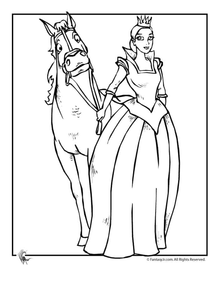 Barbie Horse Coloring Pages 1