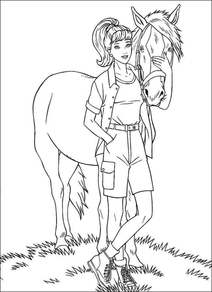 Barbie Horse Coloring Pages