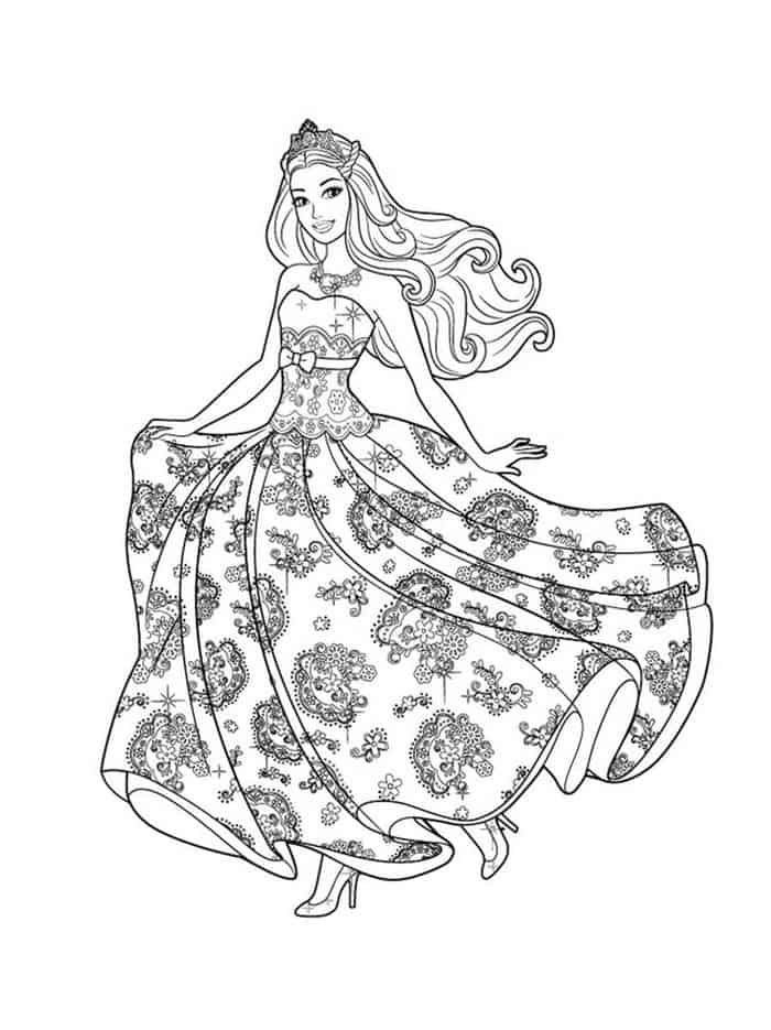Barbie Princesses Coloring Pages