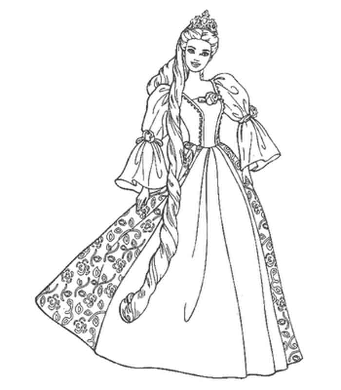 Barbie Rapunzel Coloring Pages