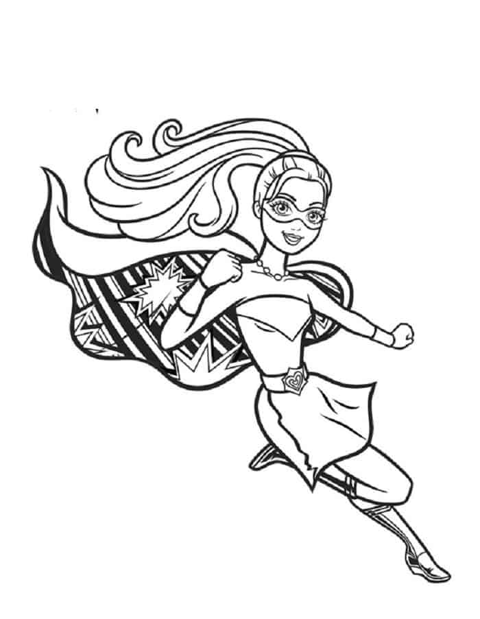 Barbie Superhero Coloring Pages