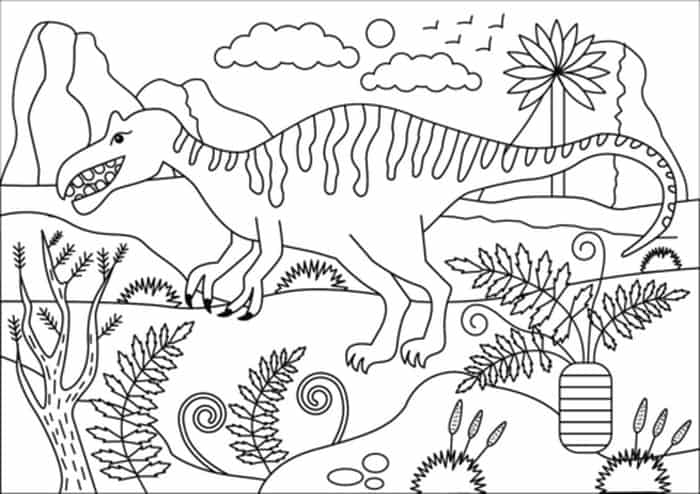 Baryonyx Dinosaur Coloring Pages For Kids