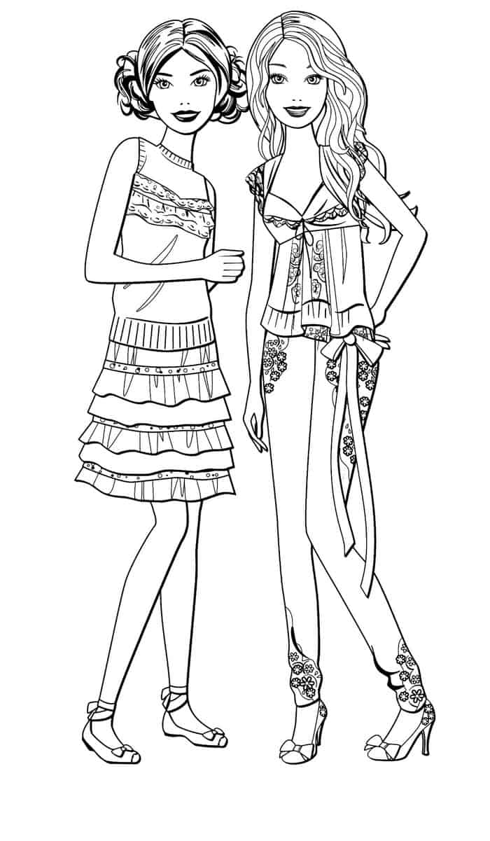 Cartoon Barbie Coloring Pages