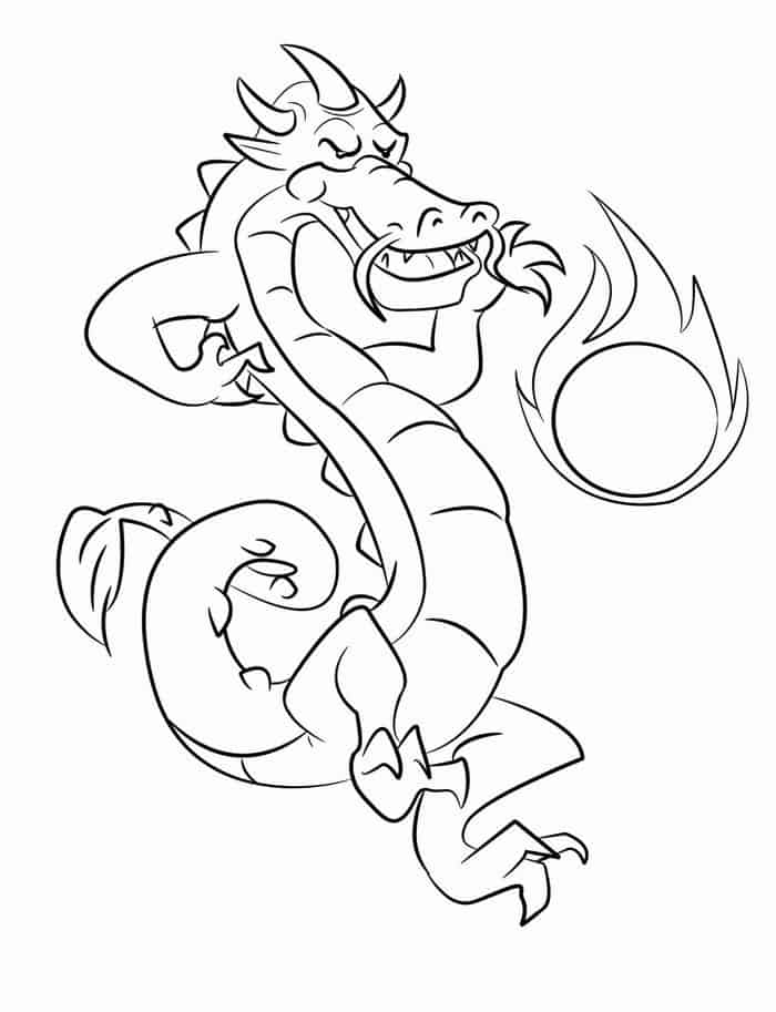Cartoon Dragon Coloring Pages