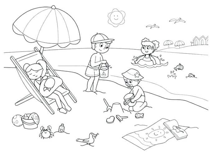 Coloring Pages Summer Beach