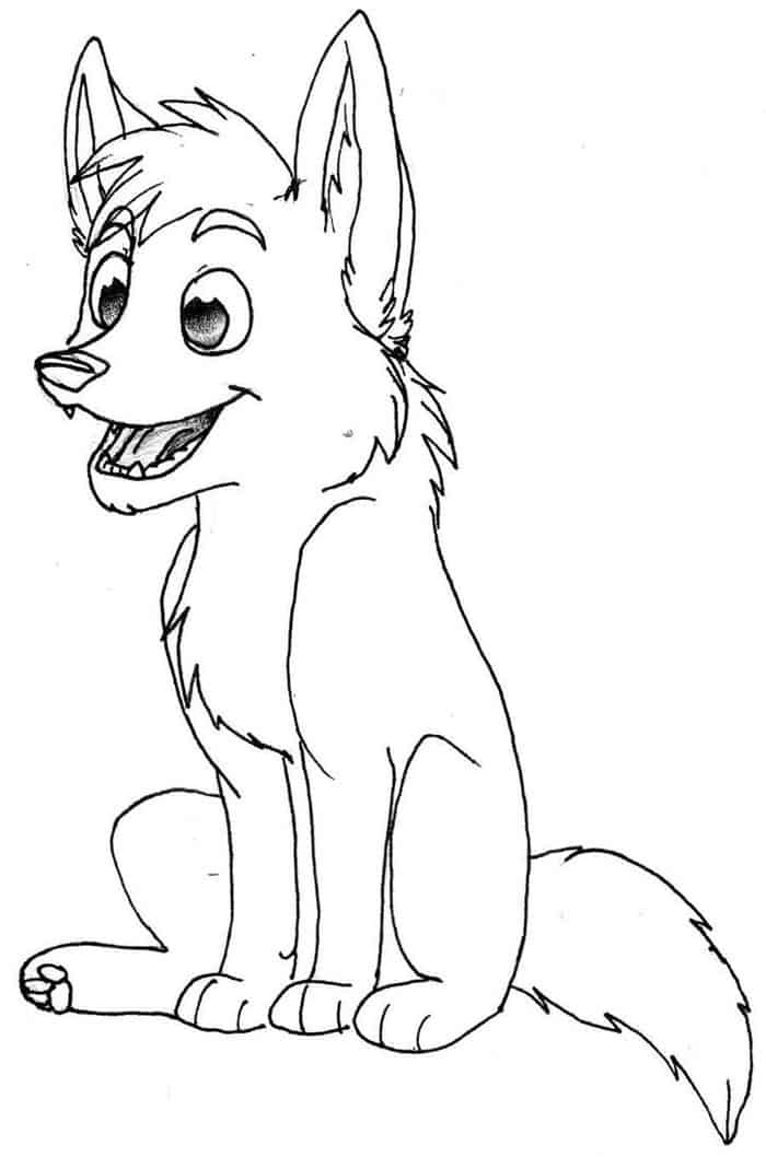 Cute Wolf Coloring Pages