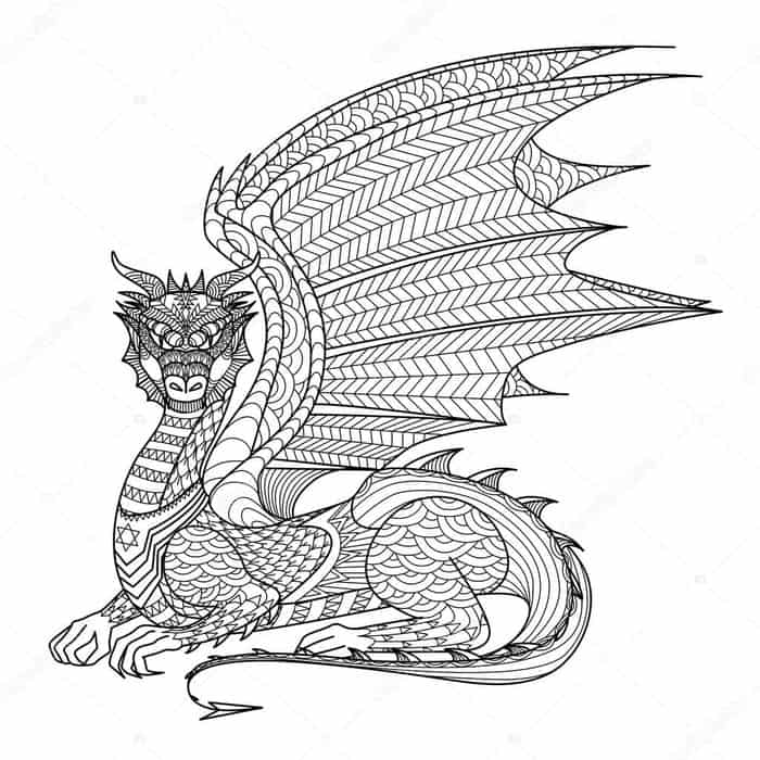 Dragon Coloring Pages For Adults Printable