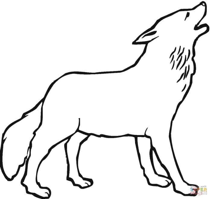 Easy Wolf Coloring Pages