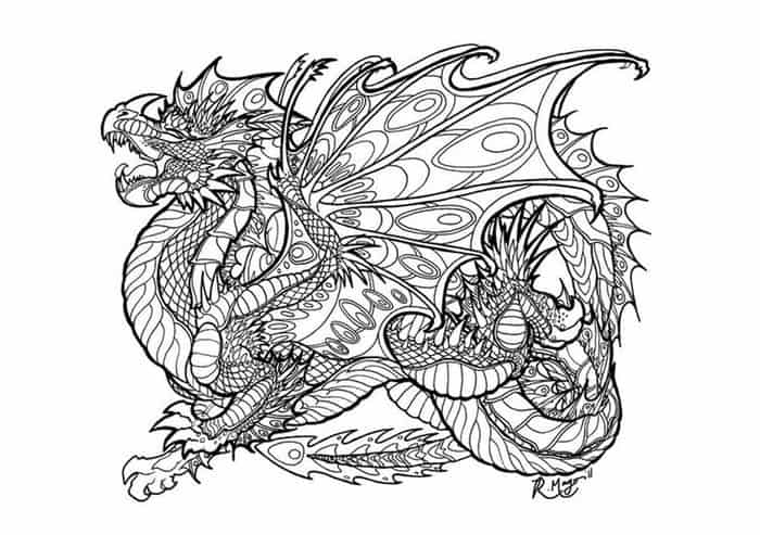 Hard Dragon Coloring Pages