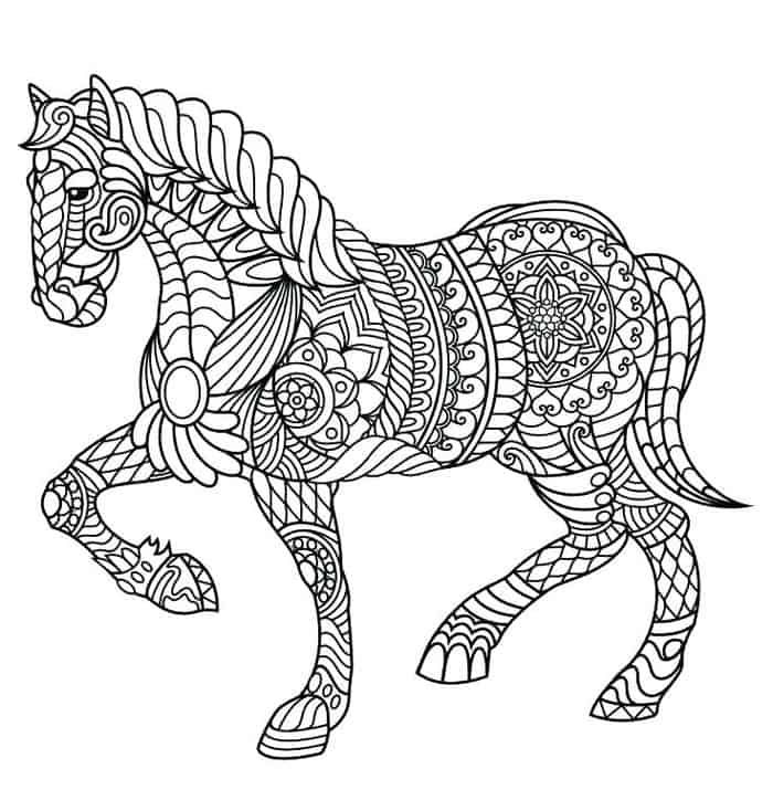 Hard Horse Coloring Pages