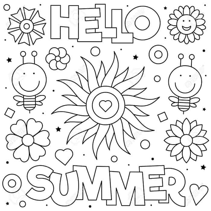 Hello Summer Coloring Pages