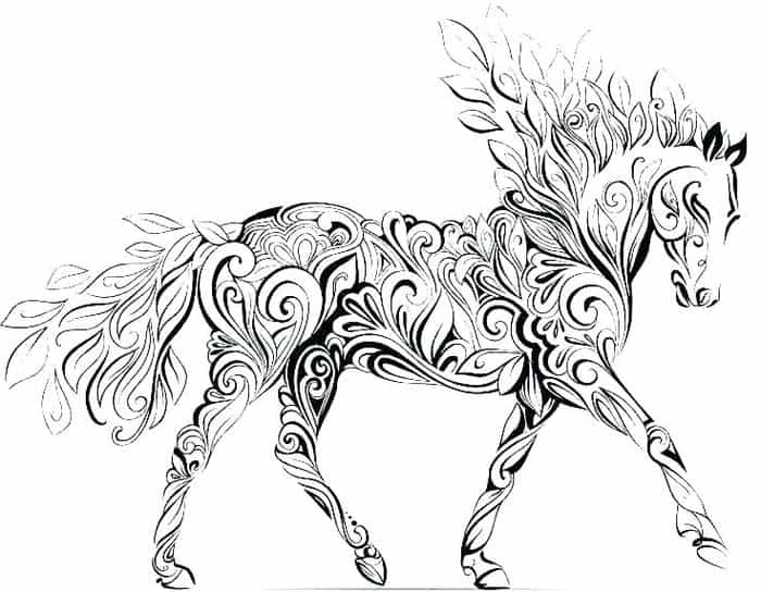 Horse Zentangle Coloring Pages