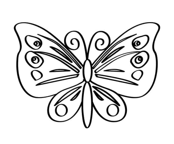 Kawaii Butterfly Coloring Pages