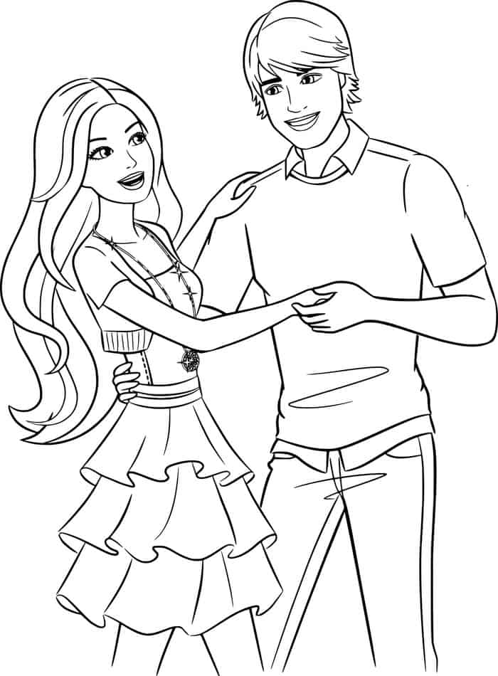 Kent And Barbie Dancing Coloring Pages