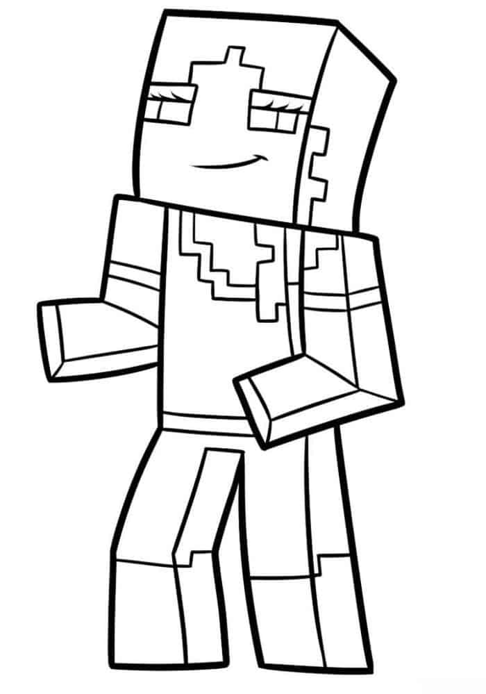 Minecraft Black And White Coloring Pages