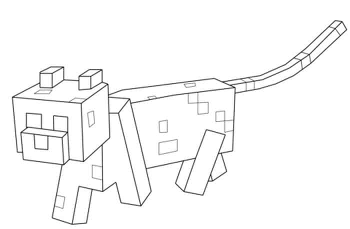 Minecraft Cat Coloring Pages