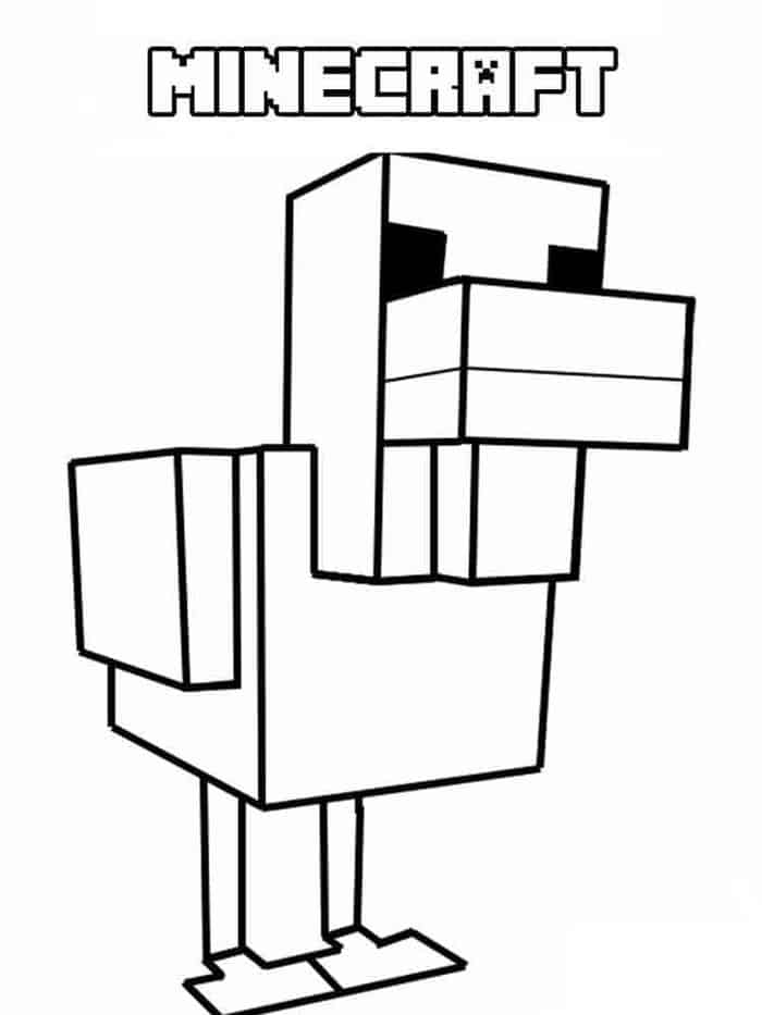 Minecraft Chicken Coloring Pages