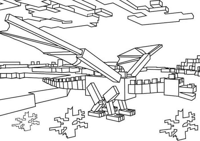 Minecraft Coloring Pages Ender Dragon