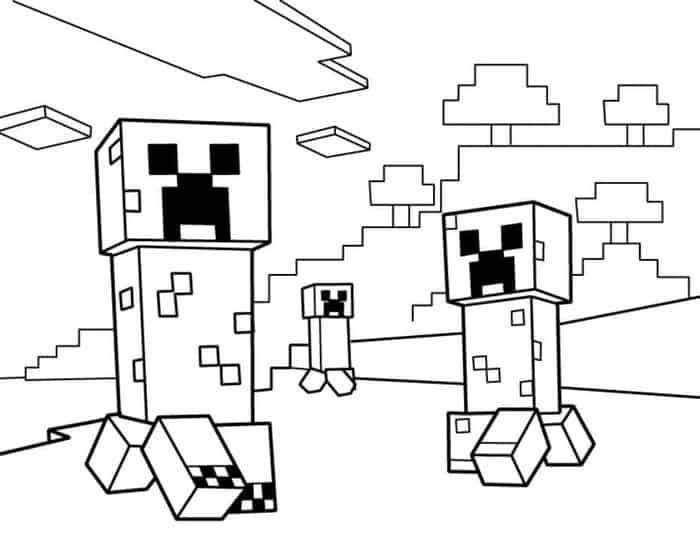 Minecraft Creeper Coloring Pages