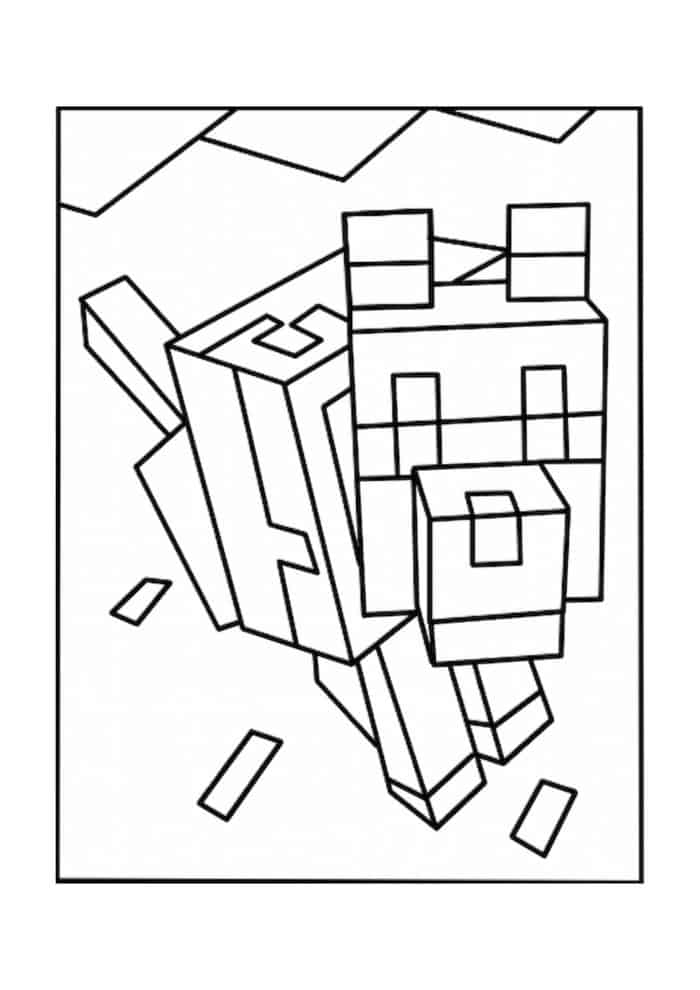 Minecraft Dog Coloring Pages 1