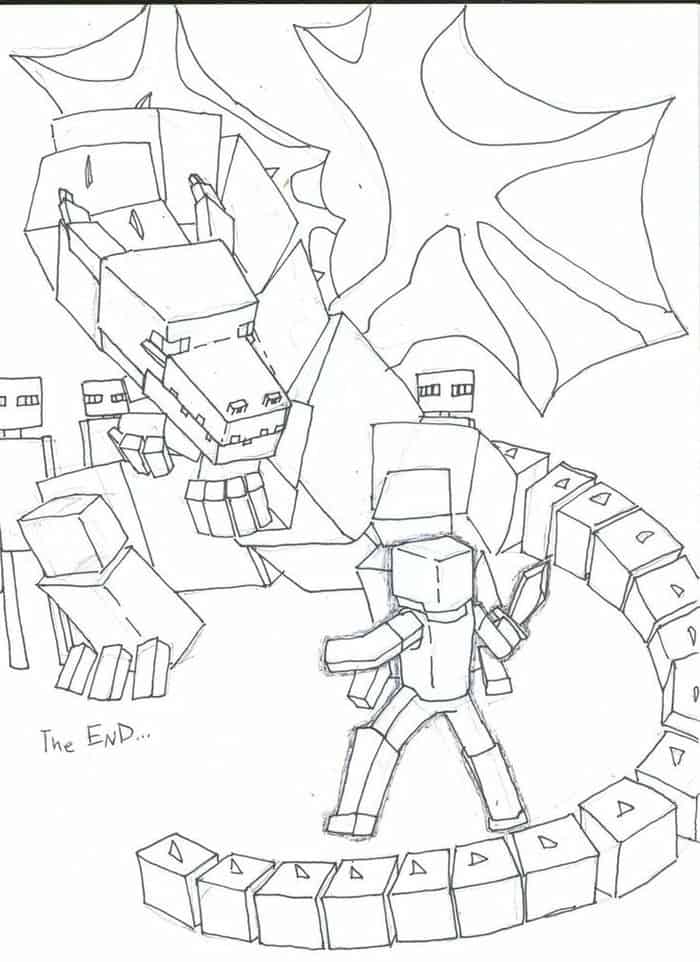 Minecraft Dragon Coloring Pages