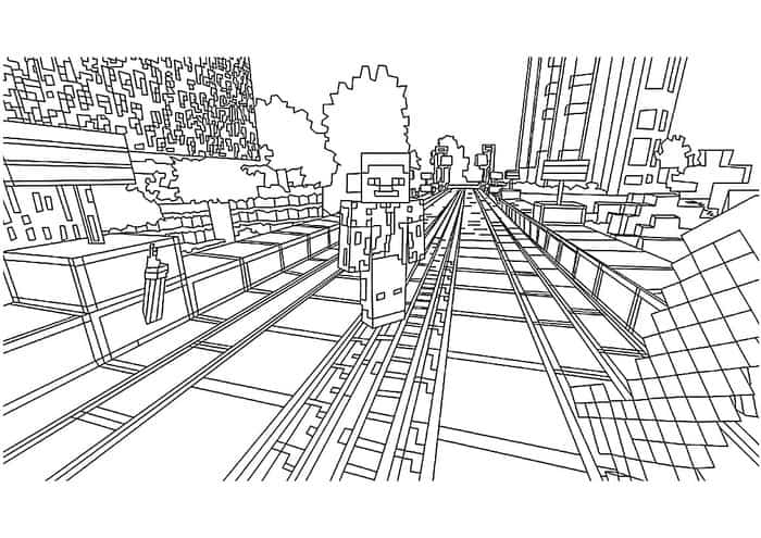Minecraft Houses Coloring Pages