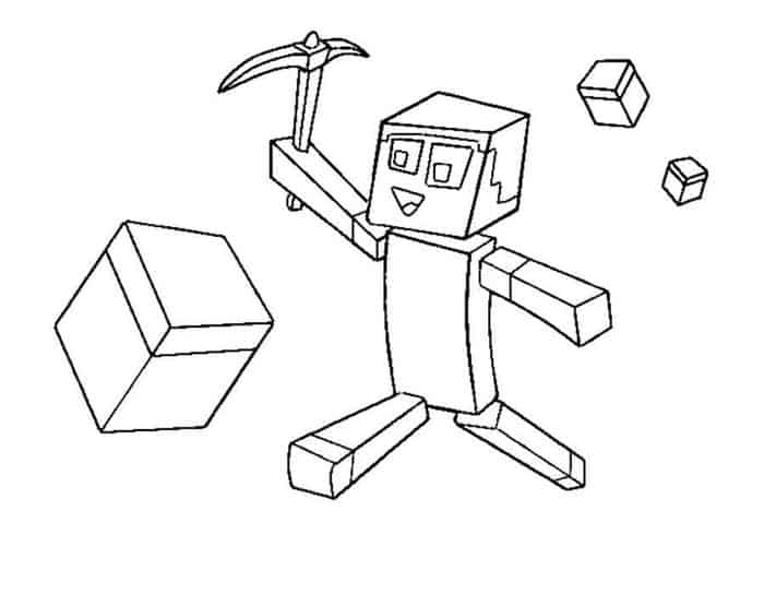 Minecraft Pickaxe Coloring Pages