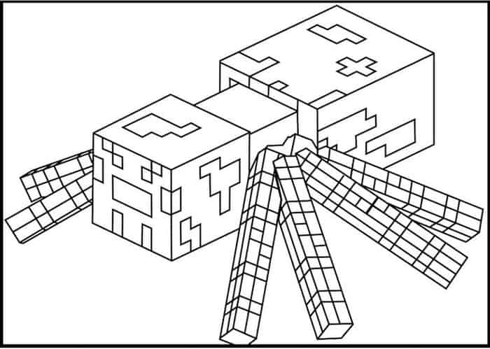 Minecraft Spider Coloring Pages