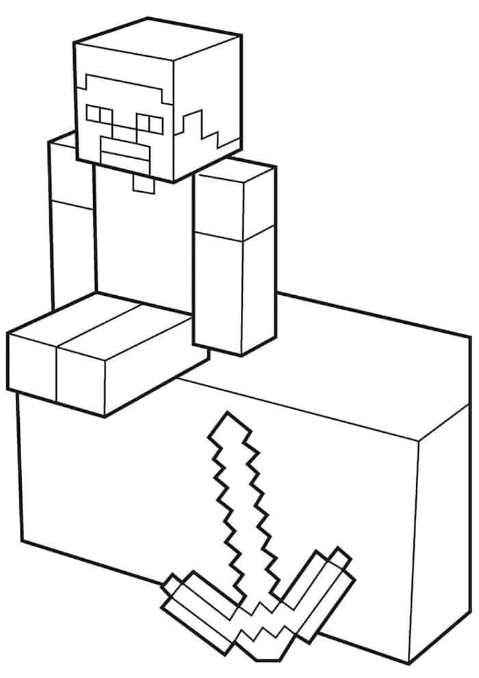 Minecraft Steve Coloring Pages