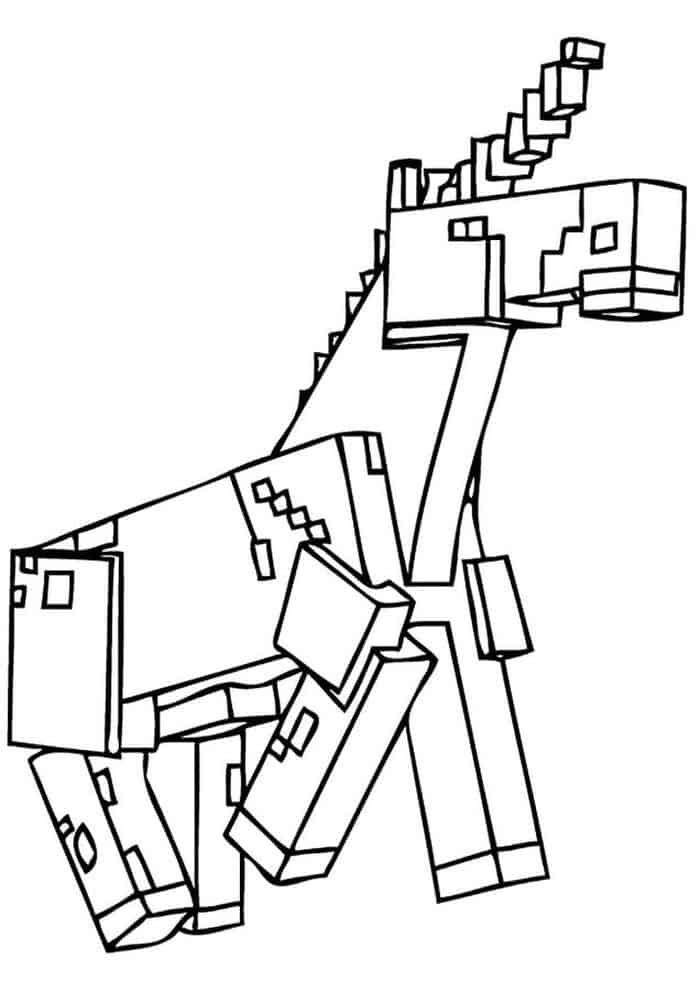 Minecraft Unicorn Coloring Pages