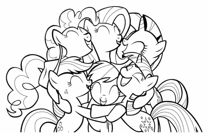My Little Pony Hugging Coloring Pages