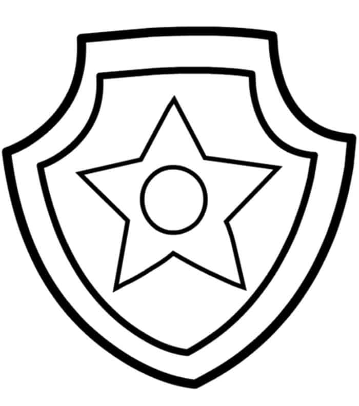 Paw Chase Patrol Badge Coloring Pages