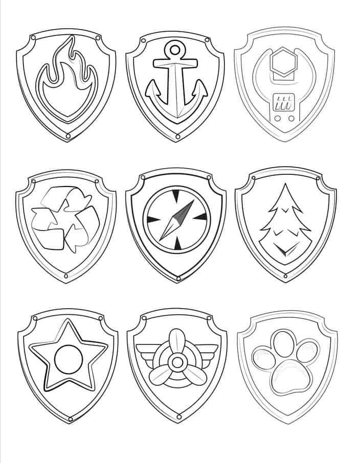 Paw Patrol Badge Coloring Pages