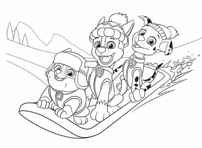 Paw Patrol Christmas Coloring Pages