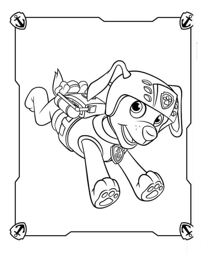 Paw Patrol Coloring Pages Zuma