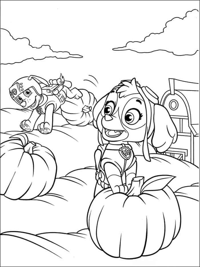 Paw Patrol Halloween Coloring Pages