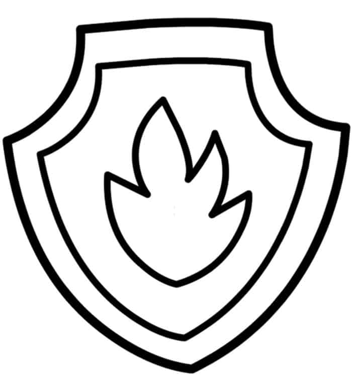 Paw Patrol Marshall Badge Coloring Pages