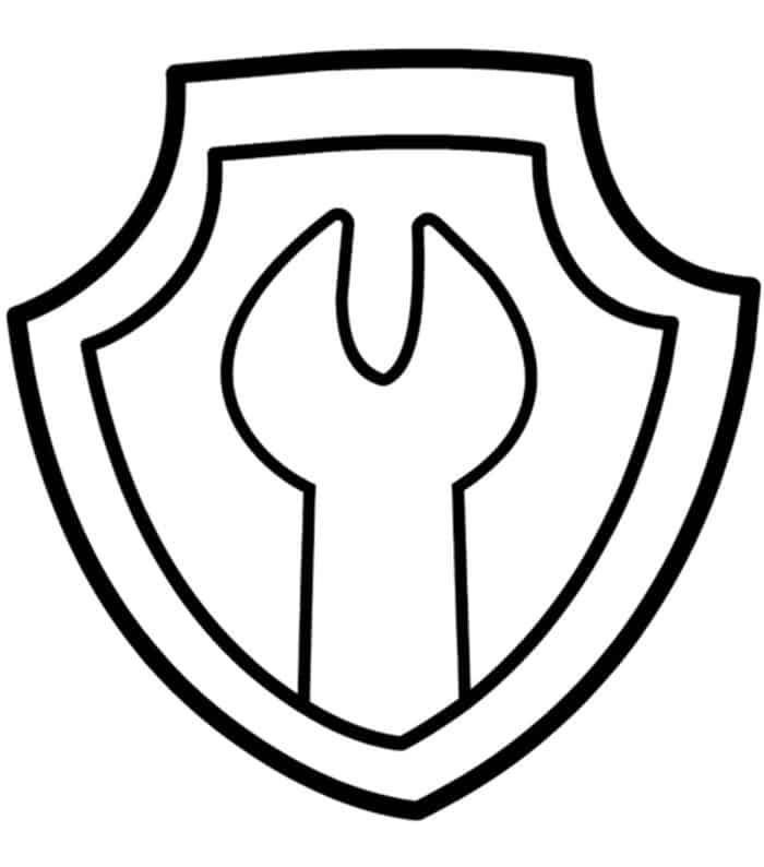 Paw Patrol Rubble Badge Coloring Pages